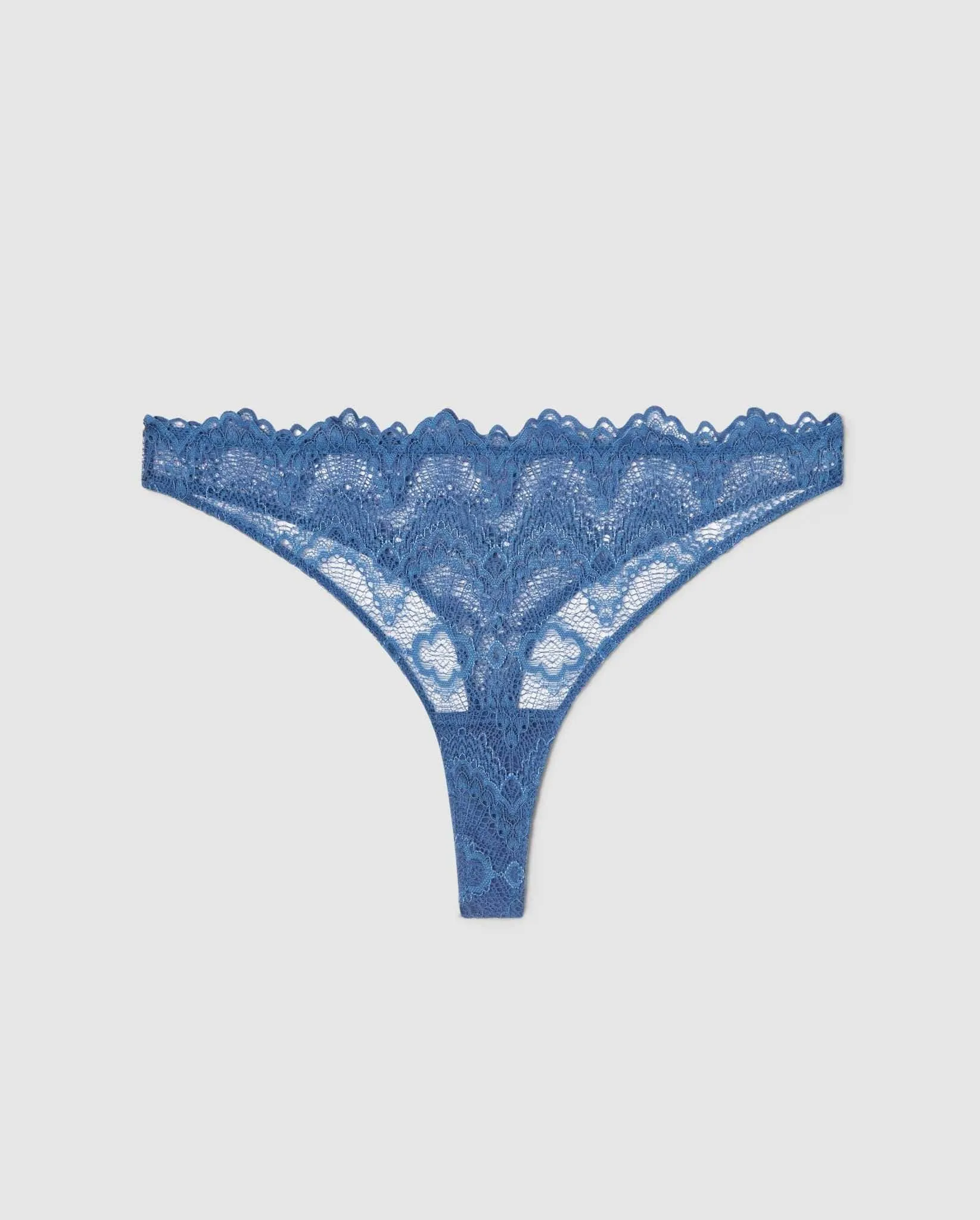 Lace Thong Faded Blue