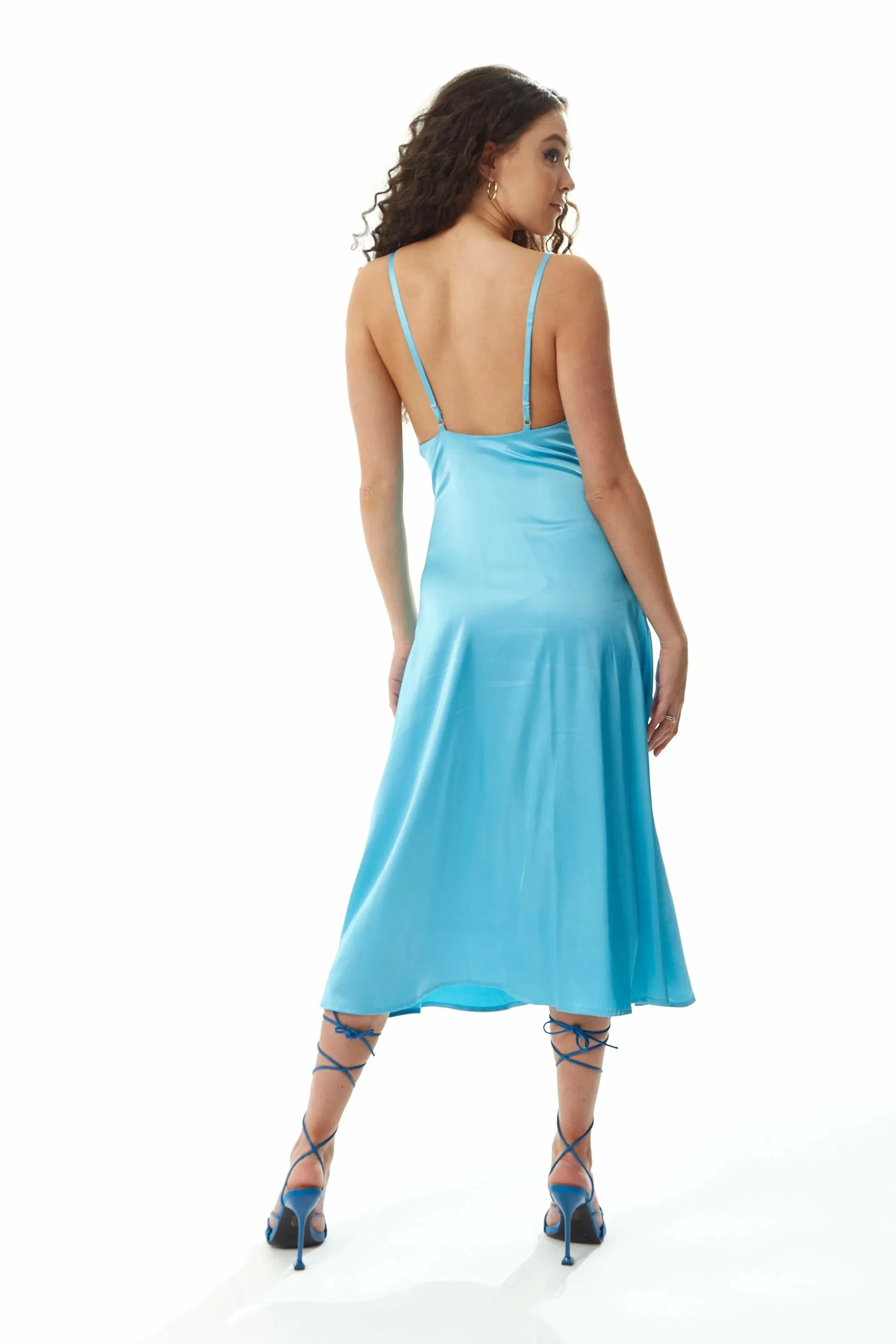 Liquorish Satin Midi Dress