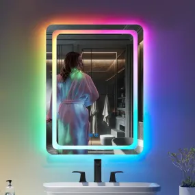 Loop 2 Wall Monted Bathroom Makeup Mirror with RGB Light