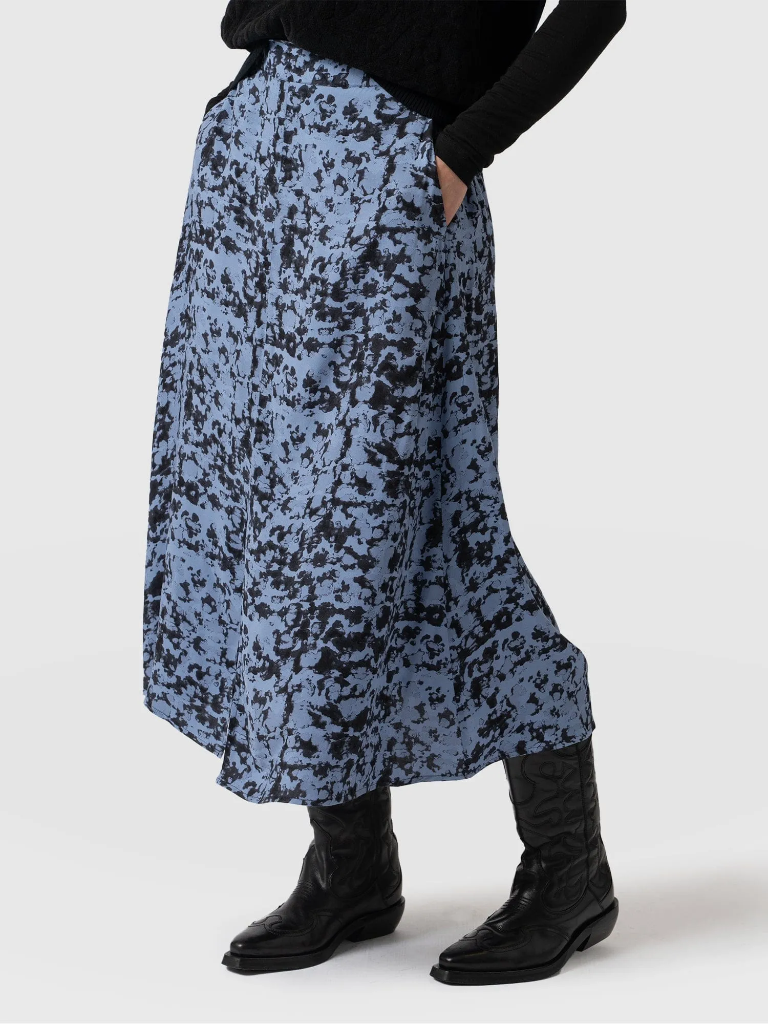 Marina Midi Skirt - Blue Cloud