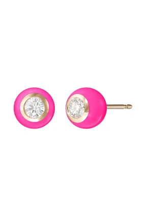 Medium Neon Pink Audrey Stud Earrings