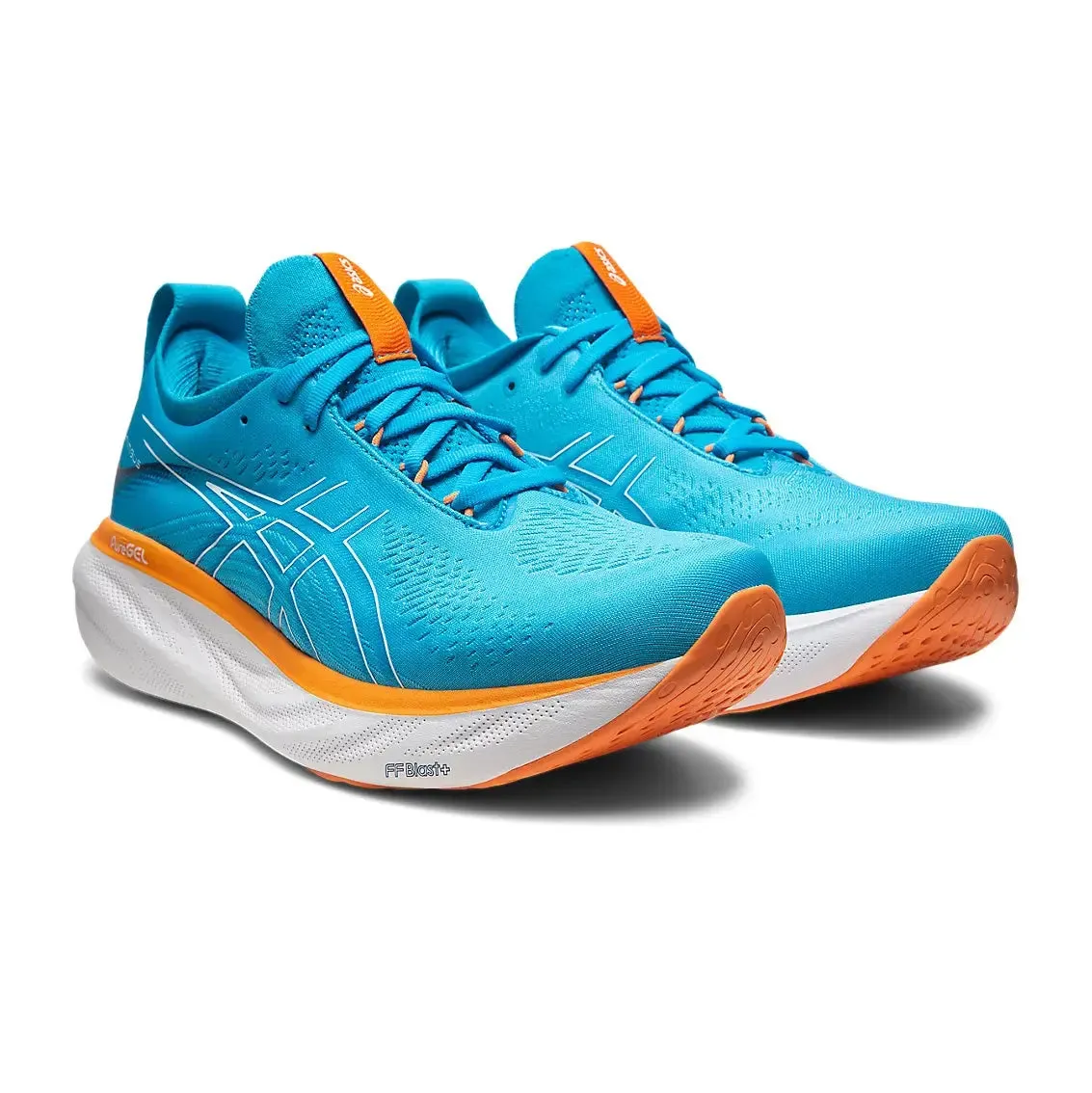 Mens ASICS Gel-Nimbus 25 - Island Blue / Sun Peach