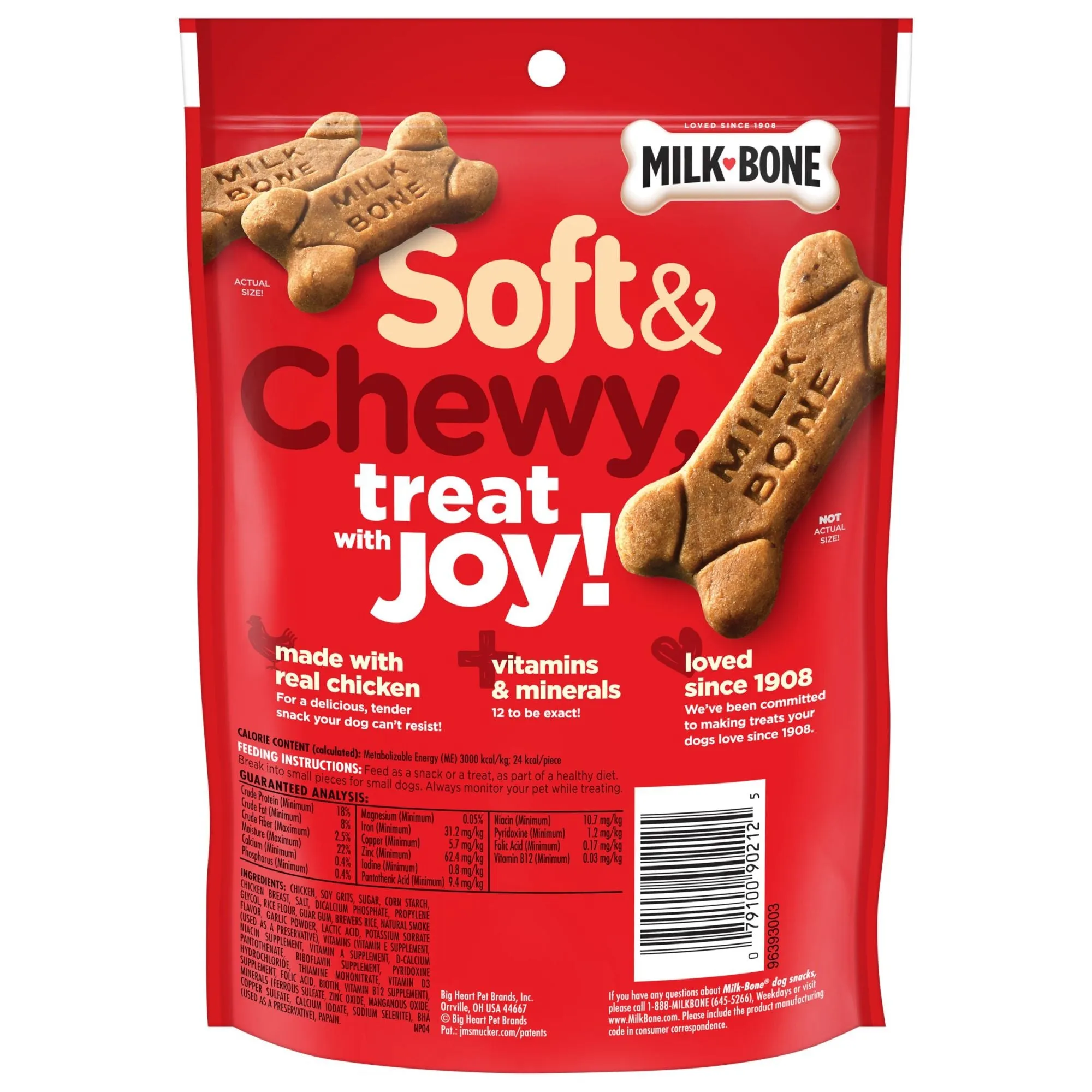 Milk-Bone Soft and Chewy Dog Treats, Chicken Recipe With Chicken Breast, 5.6oz bag