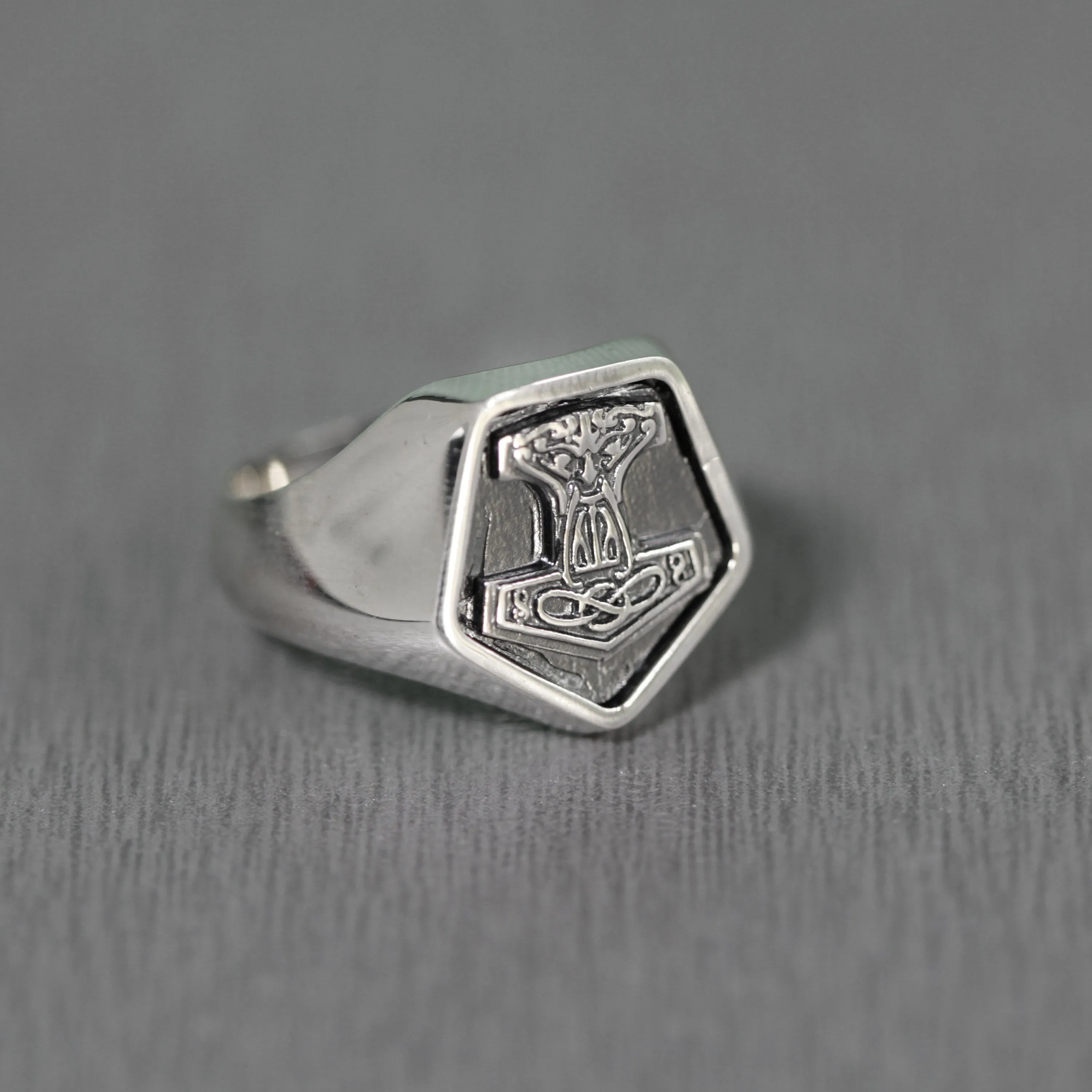 Mjolnir Thor's Hammer Ring Silver 925