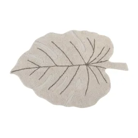 Monstera Washable Rug - Natural