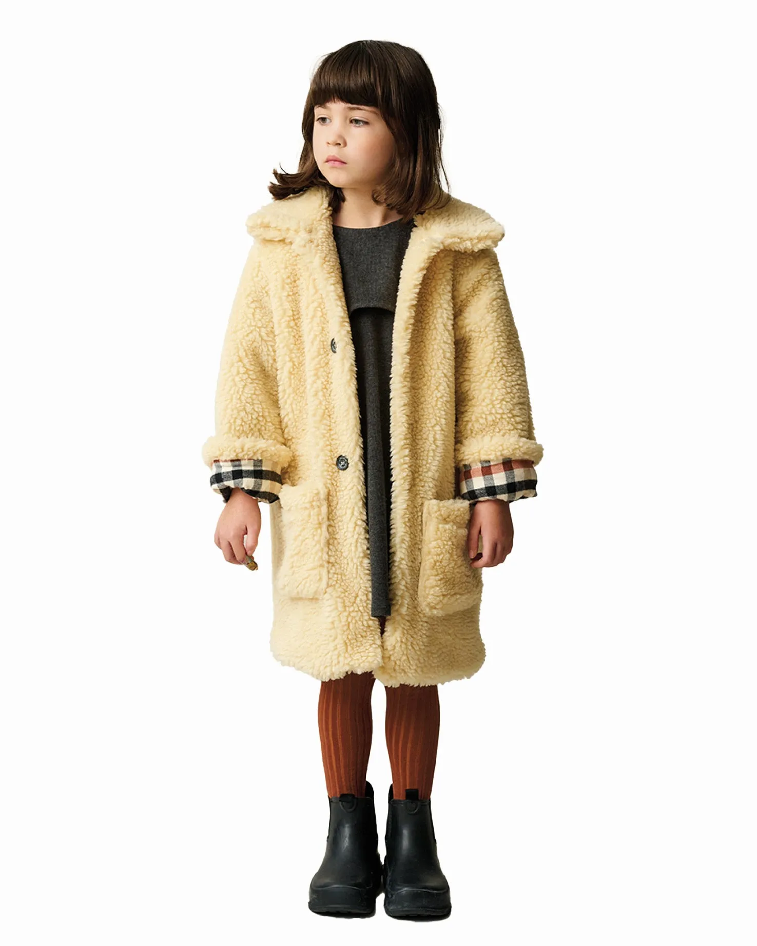 MY LITTLE COZMO MANIFESTO n°1 Faux Shearling Coat