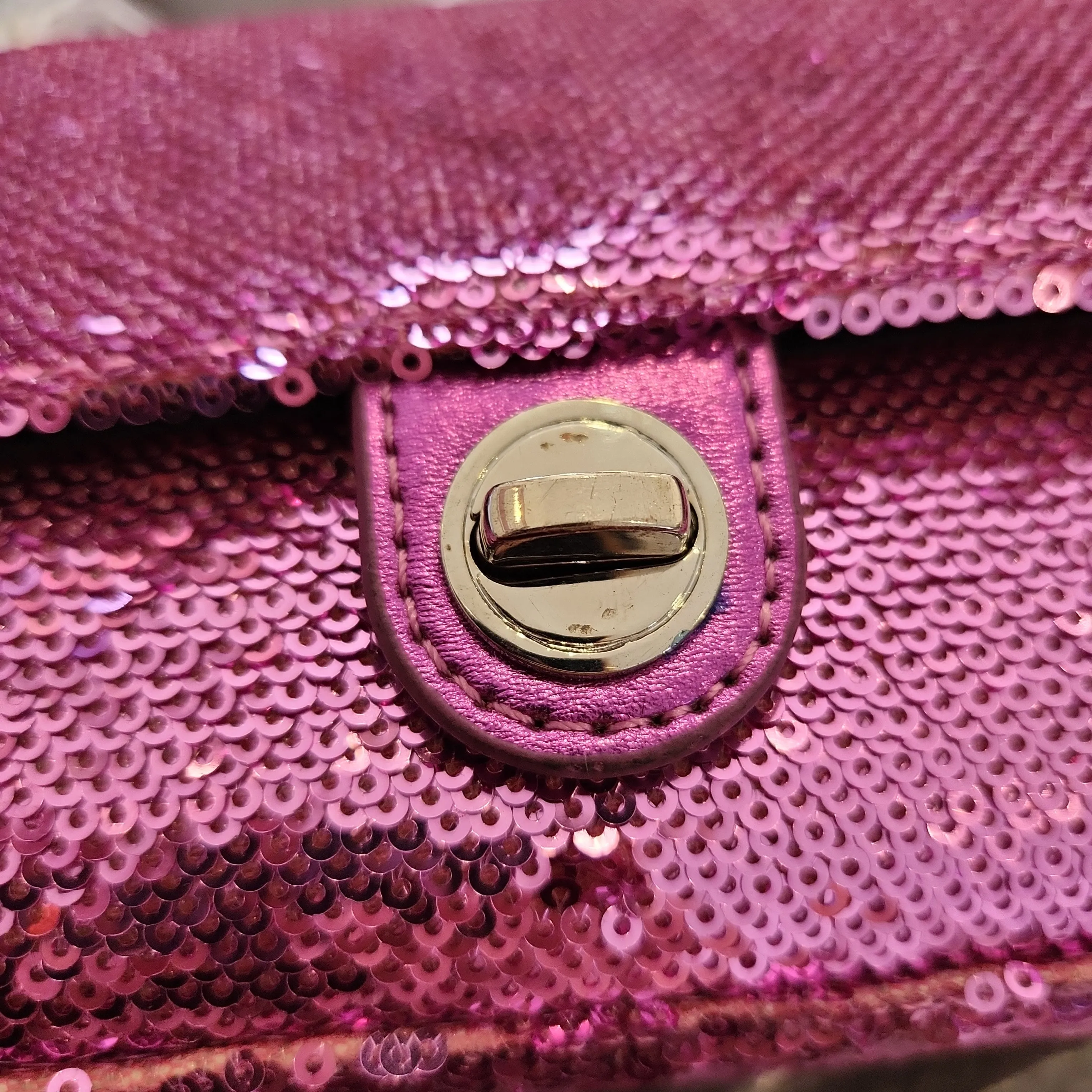 New Look Bright Pink Sequins Crossbody Bag | Brand New |