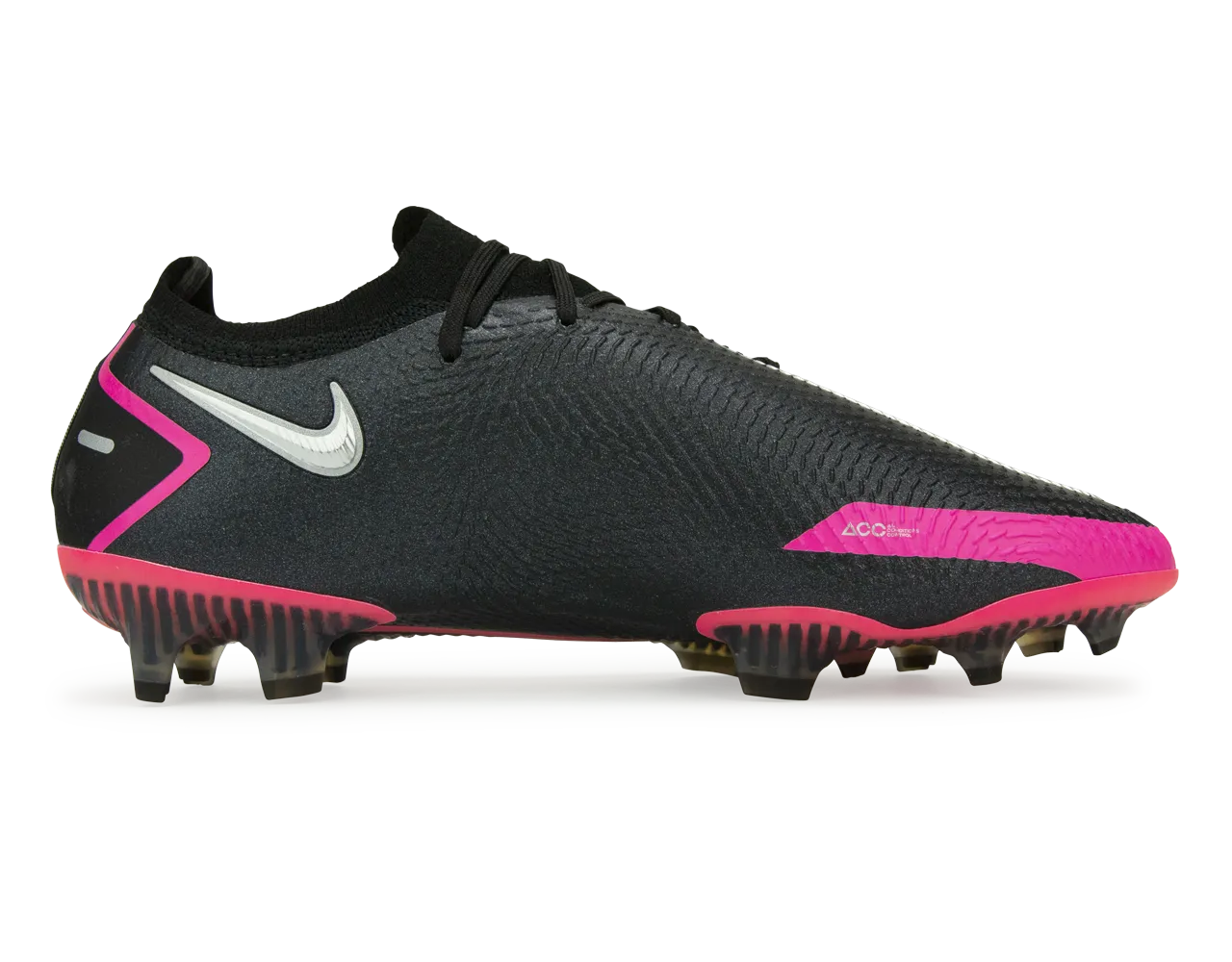 Nike Men's Phantom GT Elite FG Black/Pink Blast/Metallic Silver