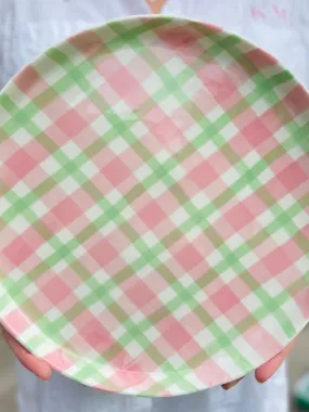 Noss & Co Platter | Pink & Green Gingham