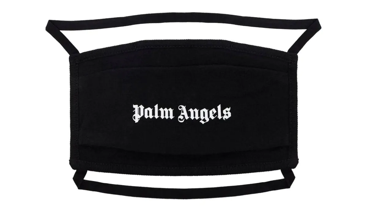 Palm Angels Logo Print Over the Head Mask Black/White