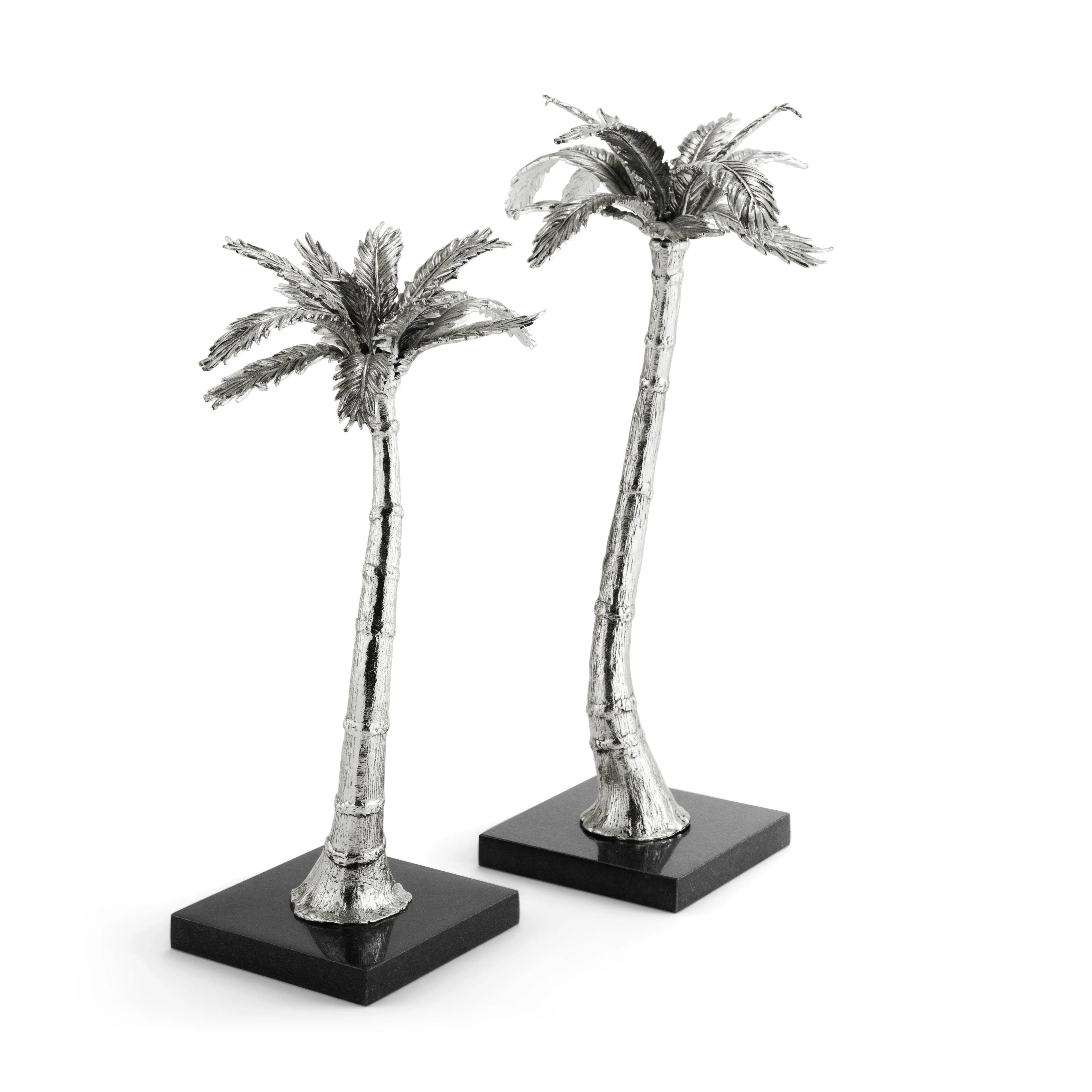 Palm Candleholders Nickelplate