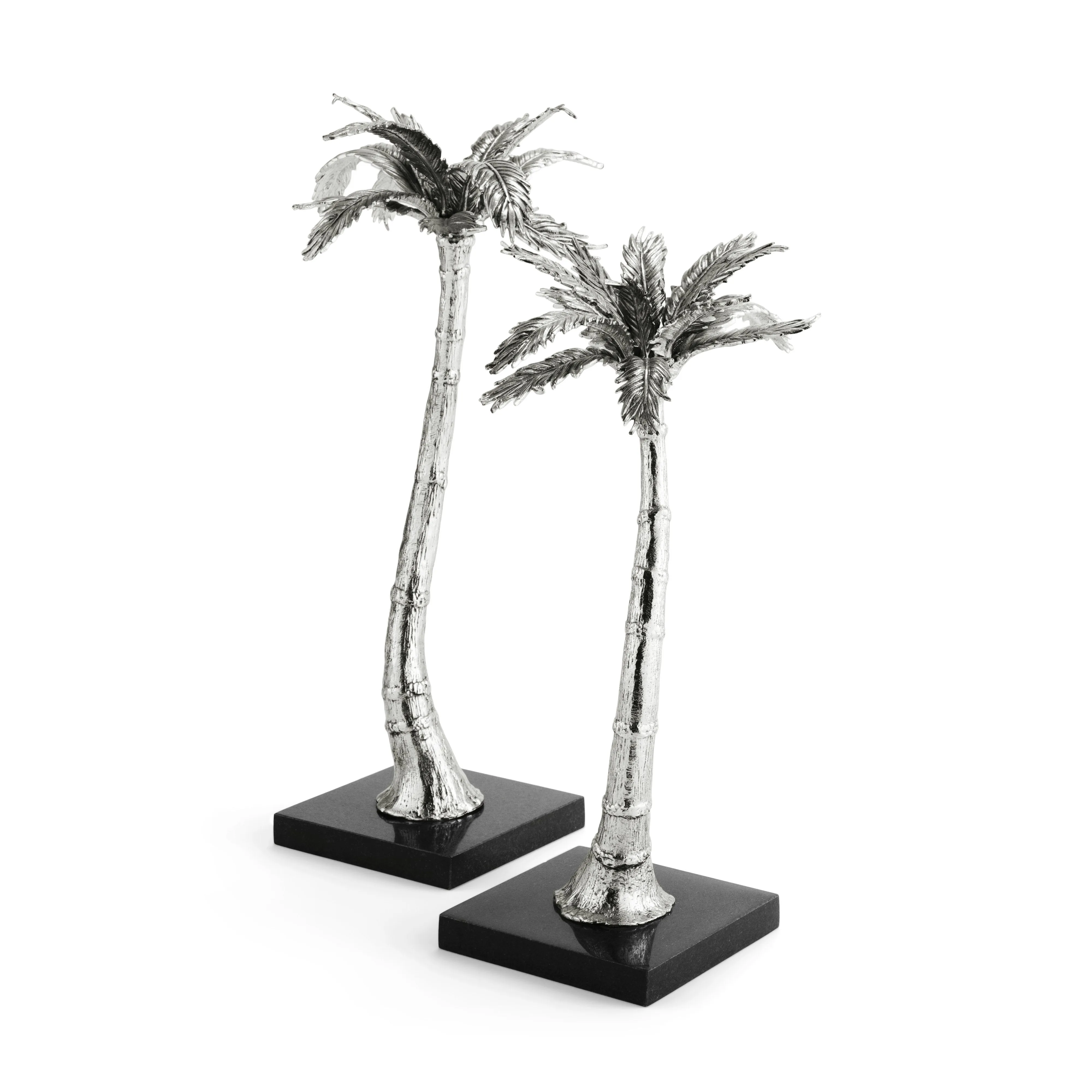 Palm Candleholders Nickelplate