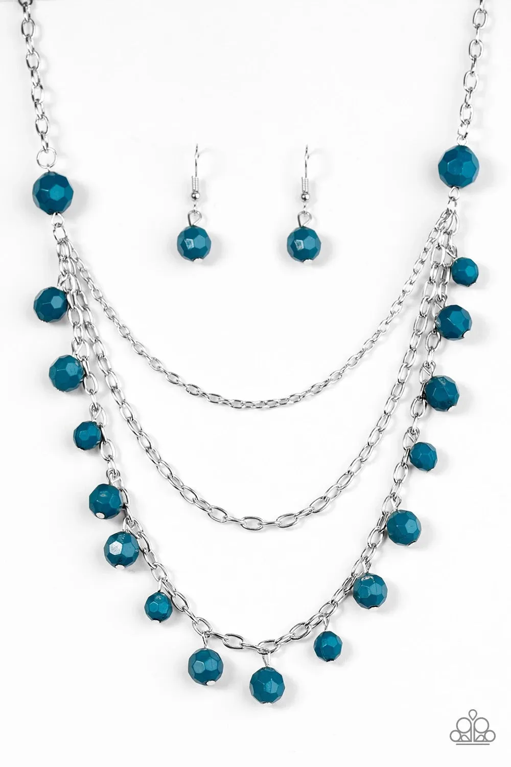 Paparazzi Accessories - You The Glam- #N724 Peg- Blue Necklace