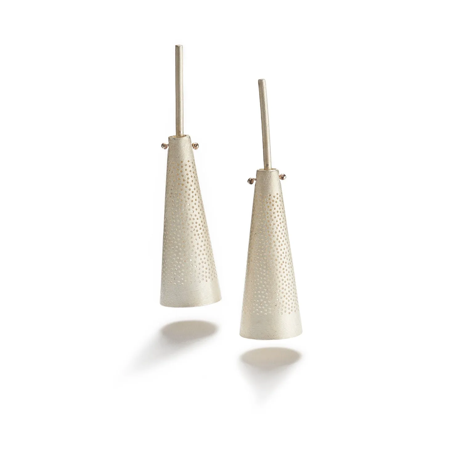 Perforated Sterling Cone Earrings