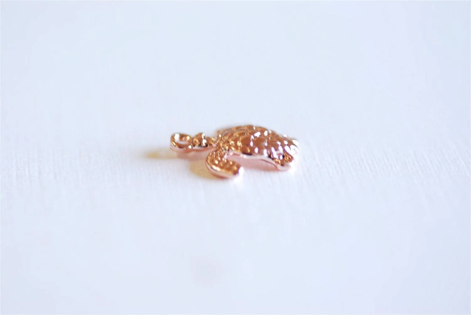 Pink Rose Wholesale Gold Vermeil Turtle Charm Pendant- 18k gold over Sterling Silver Turtle, Ocean Sea Turtle Charm, Hawaiian Honu Sea Turtle, 287