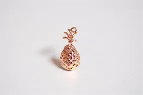 Pink Rose Wholesale Vermeil Gold Pineapple Charm Pendant- 18k gold plated over Sterling Silver, Hawaiian Pineapple, Pineapple Charm, Fruit Charm, 275