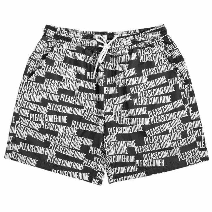 Please Come Home Scatter Logo Nylon Short (Black) PCH-SUM23-0305