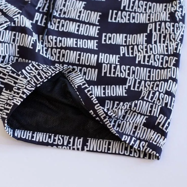 Please Come Home Scatter Logo Nylon Short (Black) PCH-SUM23-0305