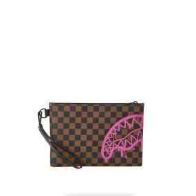 Pochette Sprayground Pink Drip Brown Check Marrone / Rosa