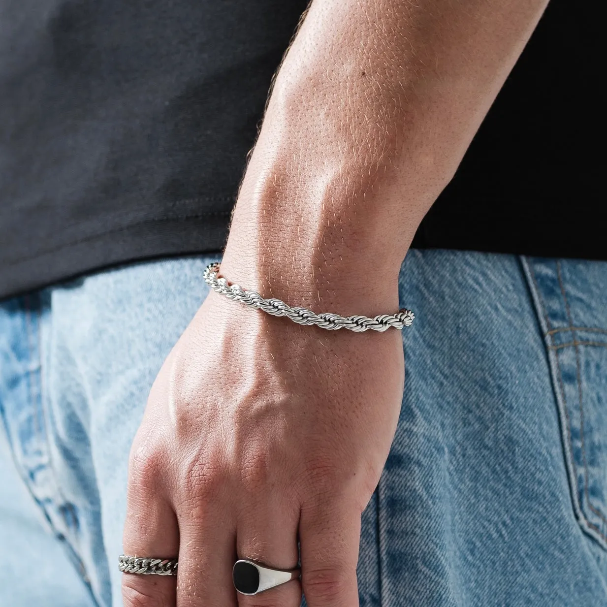 Rope Bracelet 6mm (Silver)