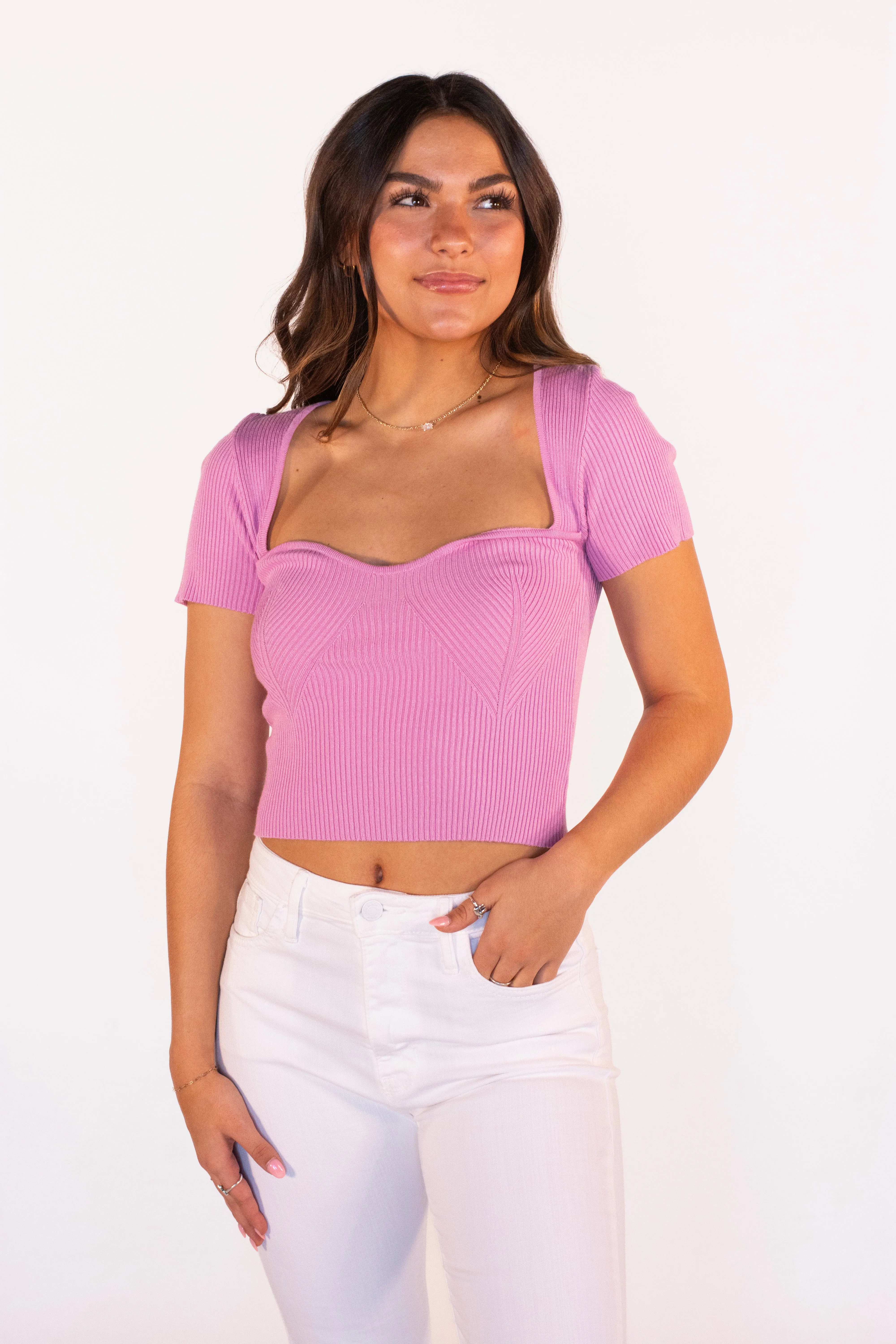 Running to You Pink Knit Top