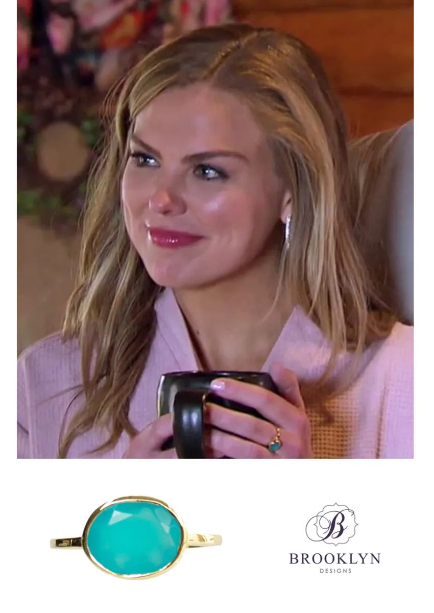 SALE Hampton Aqua Chalcedony Gold Ring *As Seen On The Bachelorette*