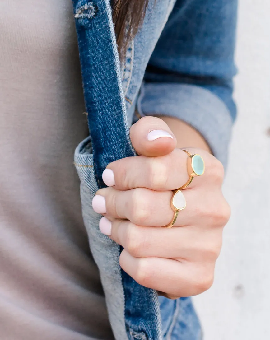 SALE Hampton Aqua Chalcedony Gold Ring *As Seen On The Bachelorette*