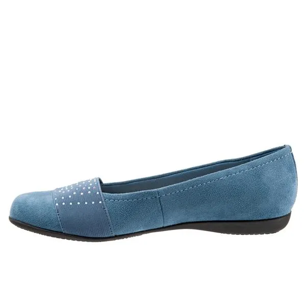 Samantha Blue Micro Ballet Flat Shoes