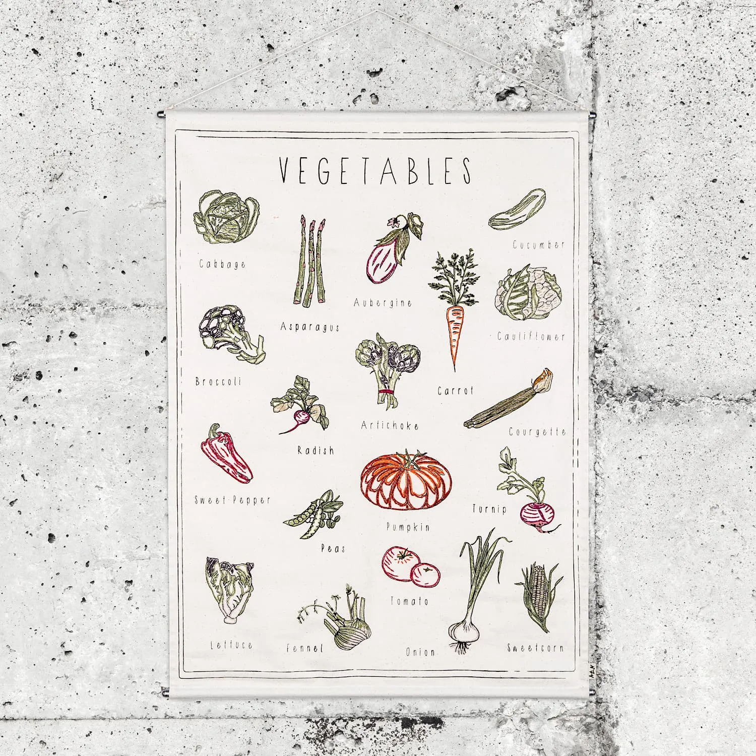 School Poster Vegetables - CV Canvas - S000 Natural