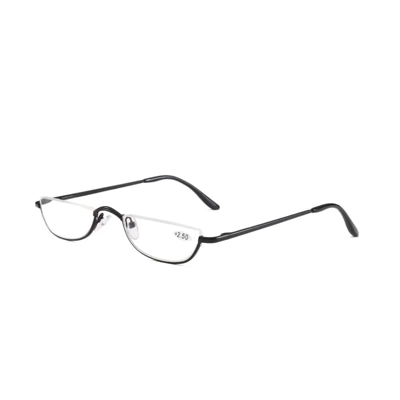 Seemfly Fashion Style Small Half Frame Reading Glasses Ultralight Clear Presbyopic Glasses Portable Gift For Old Men And Women