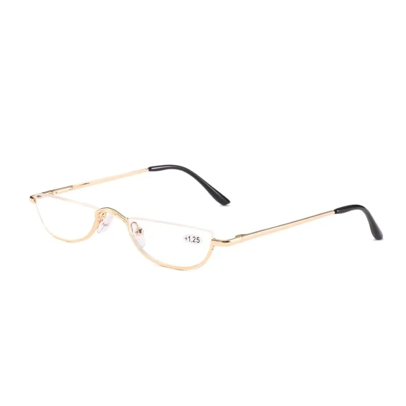 Seemfly Fashion Style Small Half Frame Reading Glasses Ultralight Clear Presbyopic Glasses Portable Gift For Old Men And Women