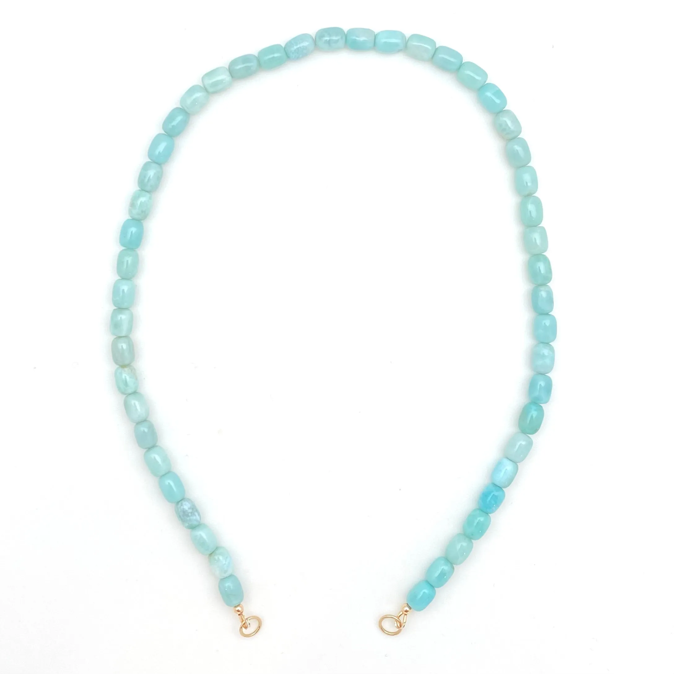 Serpentine Strand - Larimar barrel beads