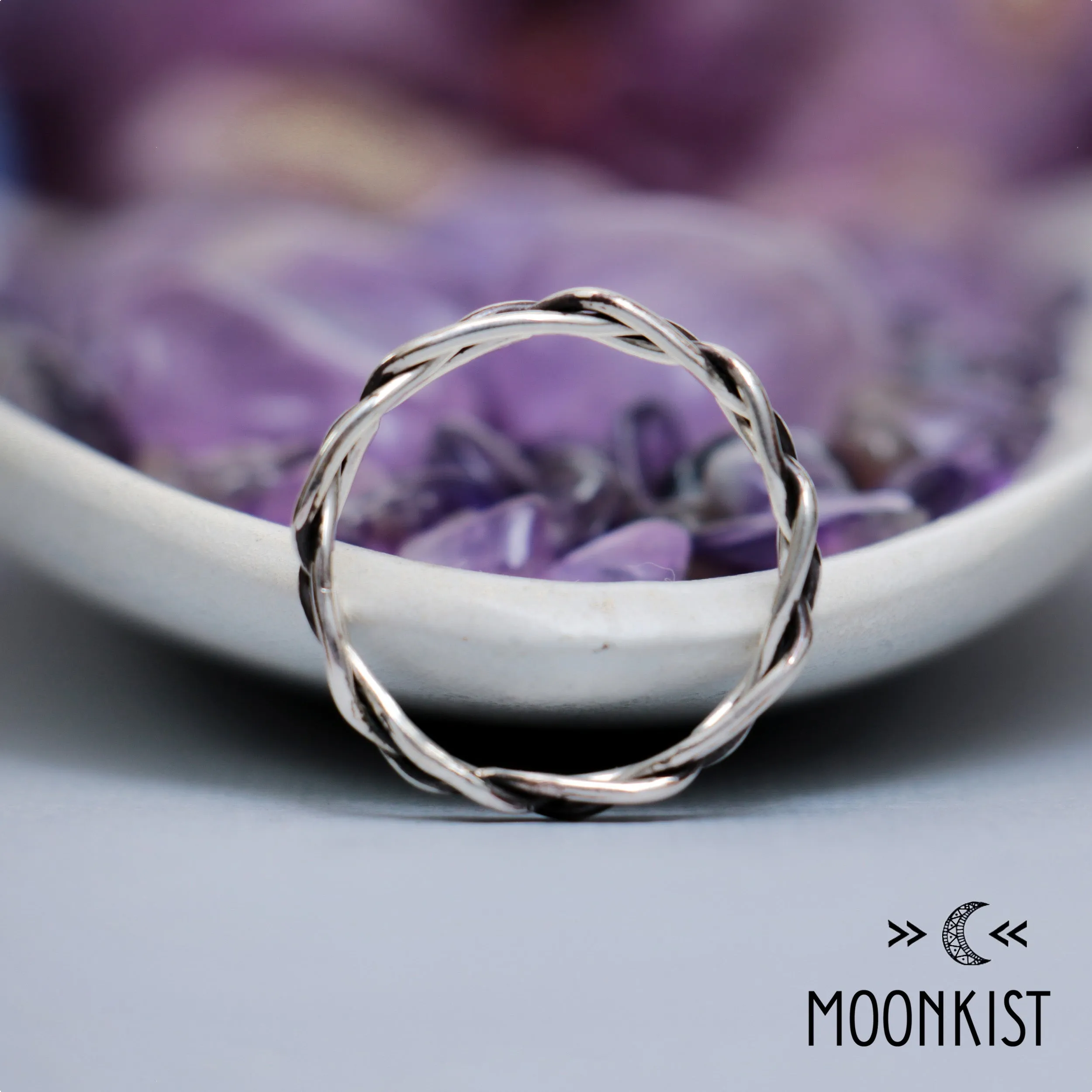 Silver Three Strand Braided Wedding Band | Moonkist Designs