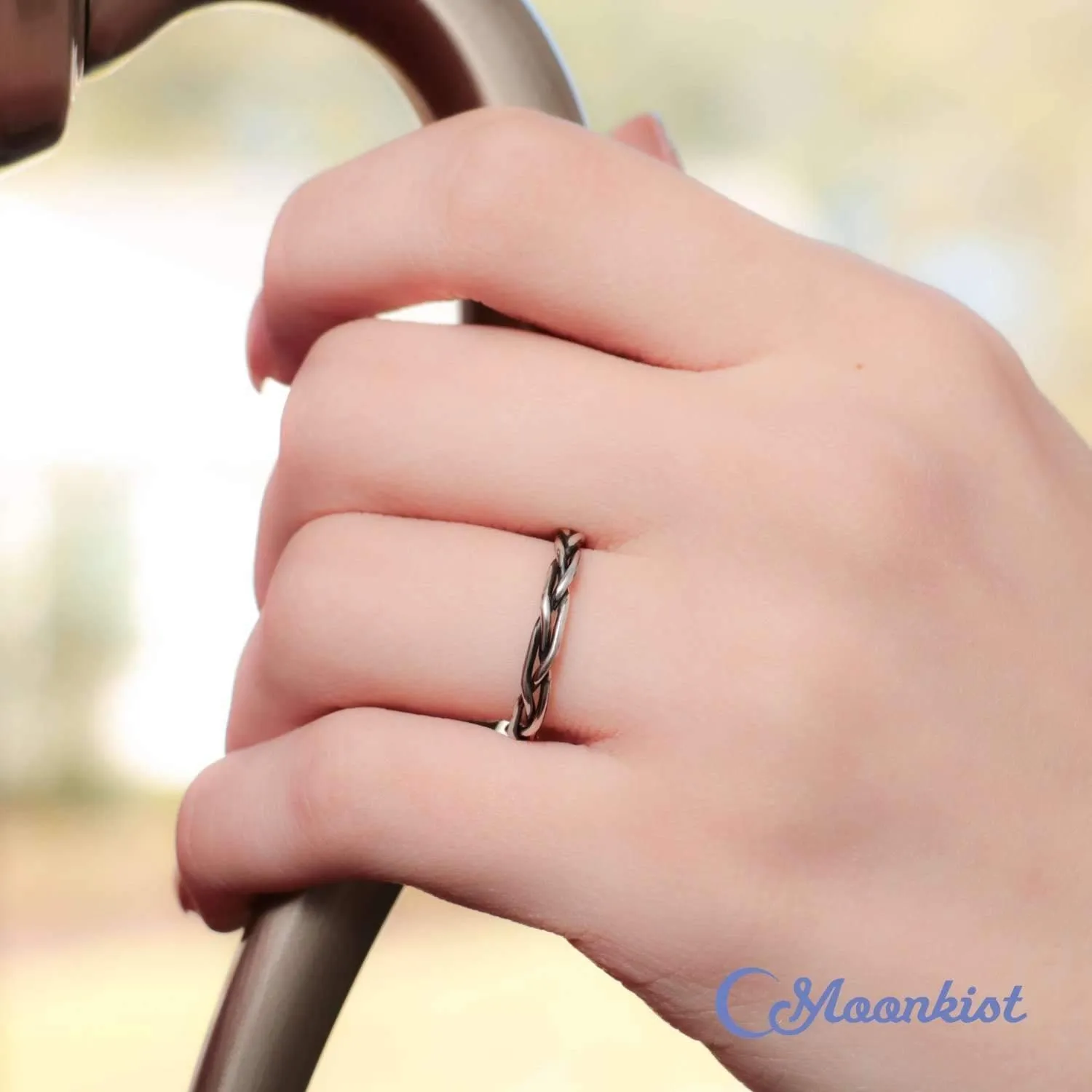 Silver Three Strand Braided Wedding Band | Moonkist Designs