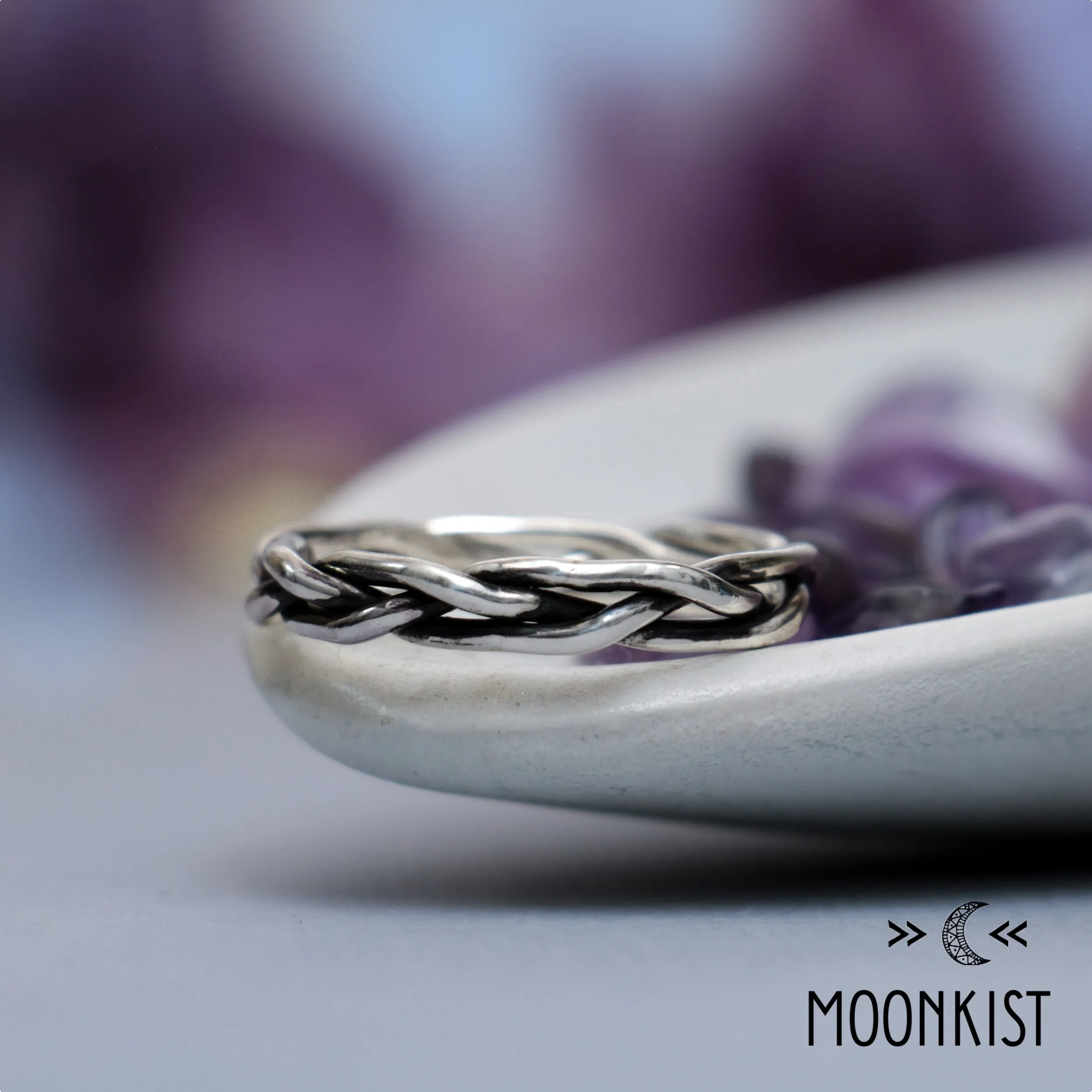 Silver Three Strand Braided Wedding Band | Moonkist Designs