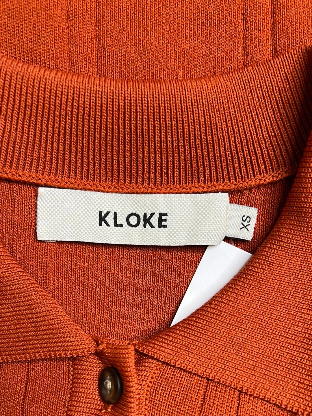 Size XS - Kloke Rust Red Knit Polo Top