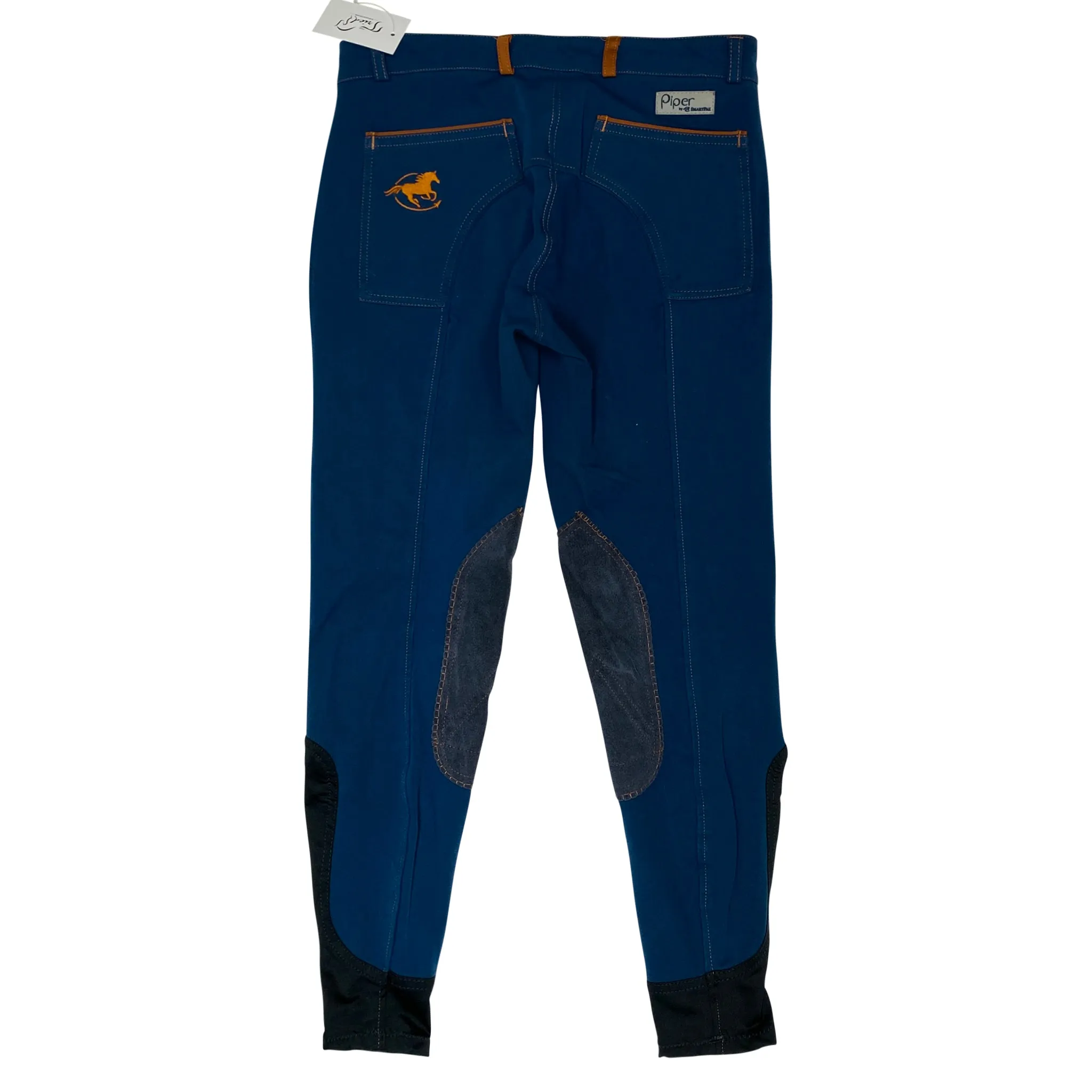 SmartPak 'Piper' Knee Patch Breeches in Cobalt/Rust - Women's 28R