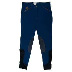 SmartPak 'Piper' Knee Patch Breeches in Cobalt/Rust - Women's 28R