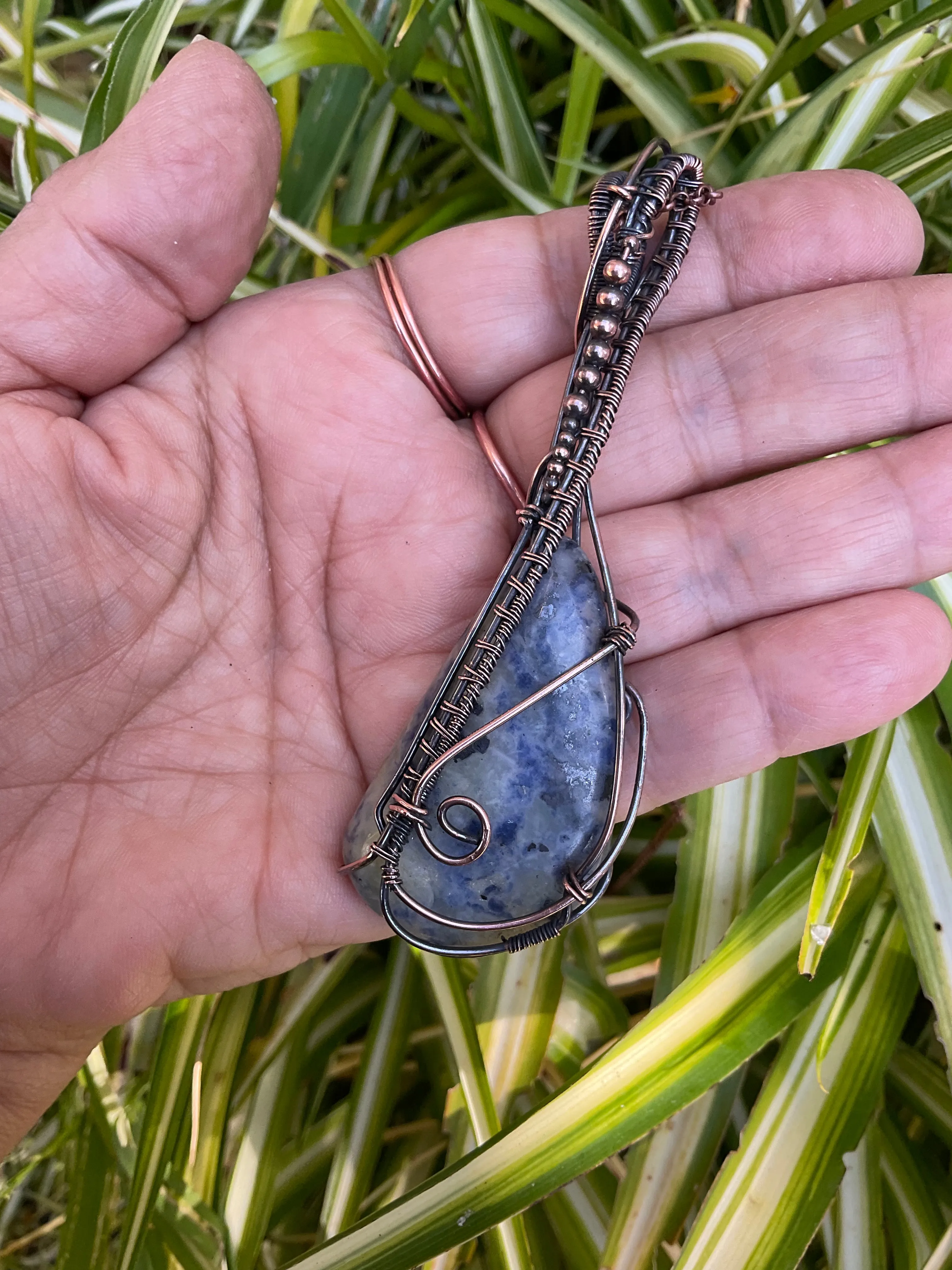 Sodalite Wire Wrapped Pendant