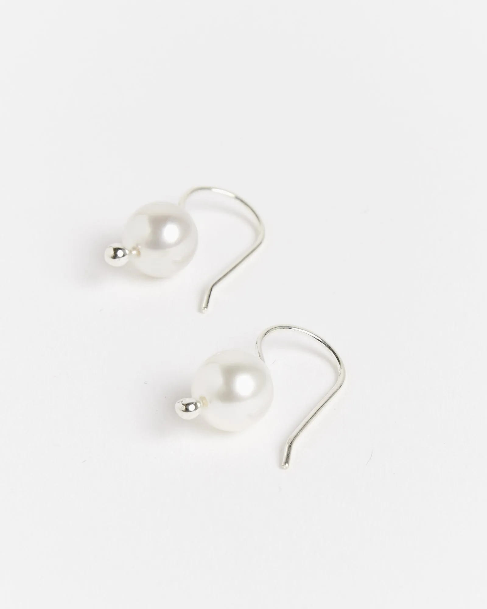 South Sea Mermaid Earrings in White Pearl