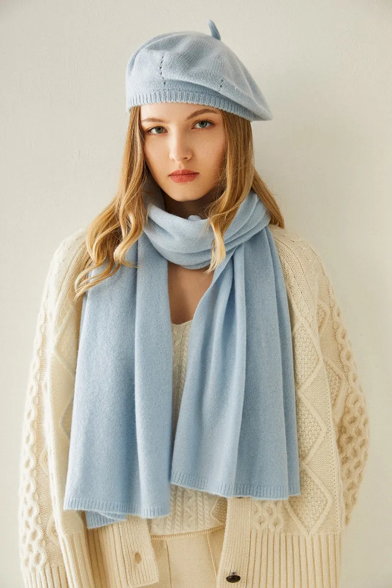 Stunning Cashmere Beret and Scarf SET