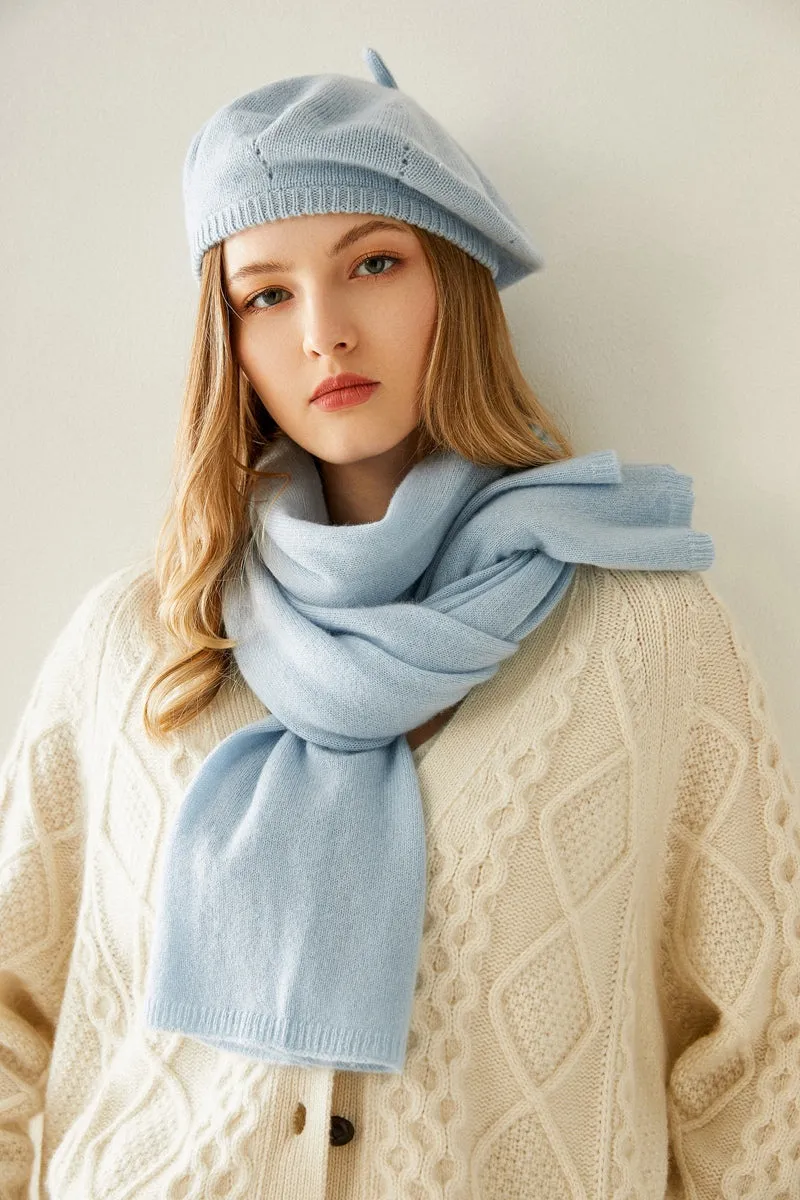 Stunning Cashmere Beret and Scarf SET