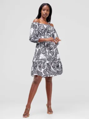 Stylish Sisters Midi Dress - White / Black