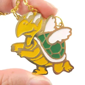 Super Mario Themed Koopa Troopa Turtle With Wings Pendant Necklace | Limited Edition