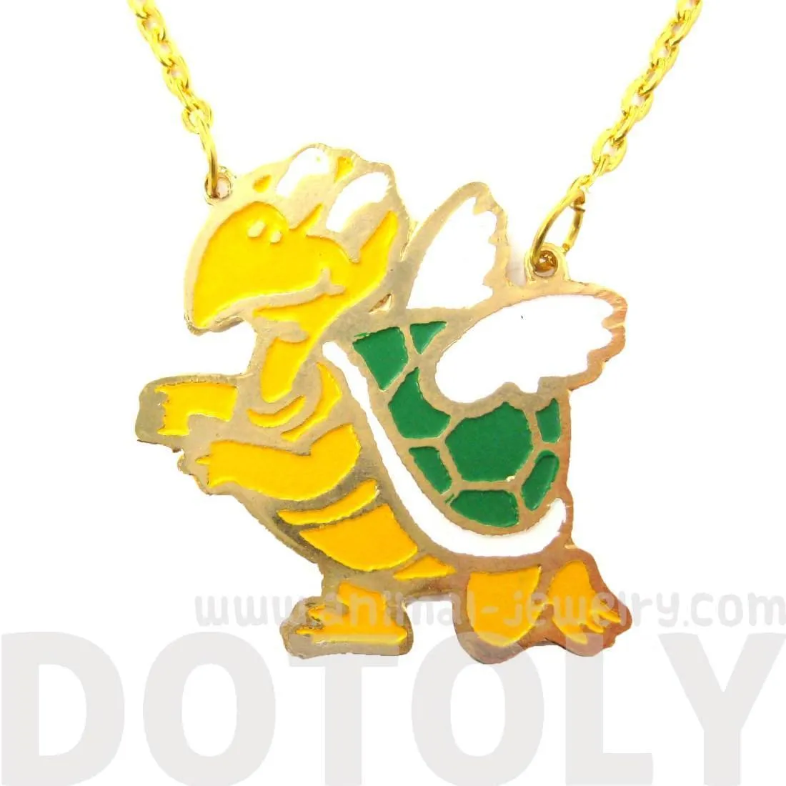 Super Mario Themed Koopa Troopa Turtle With Wings Pendant Necklace | Limited Edition