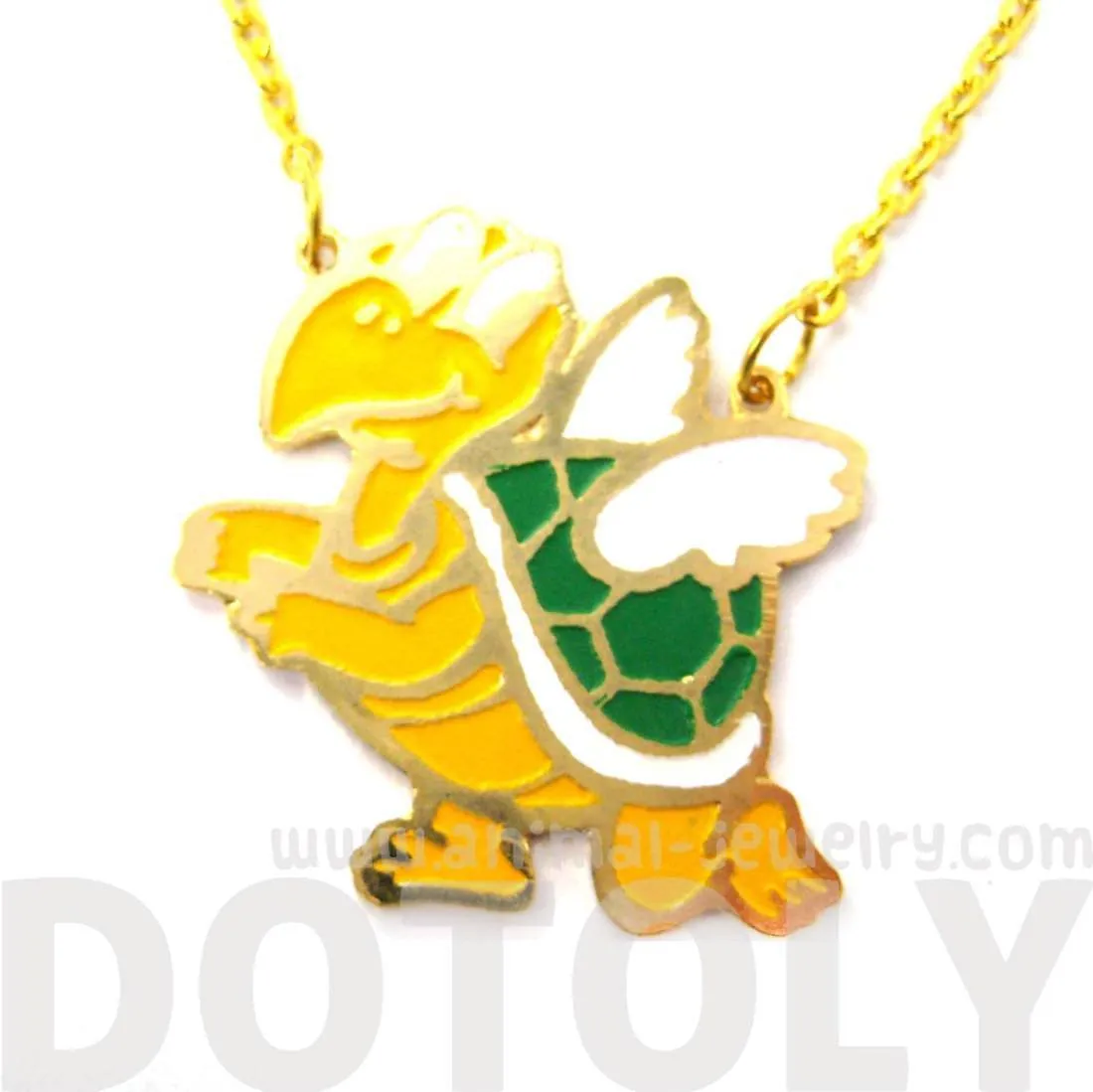 Super Mario Themed Koopa Troopa Turtle With Wings Pendant Necklace | Limited Edition