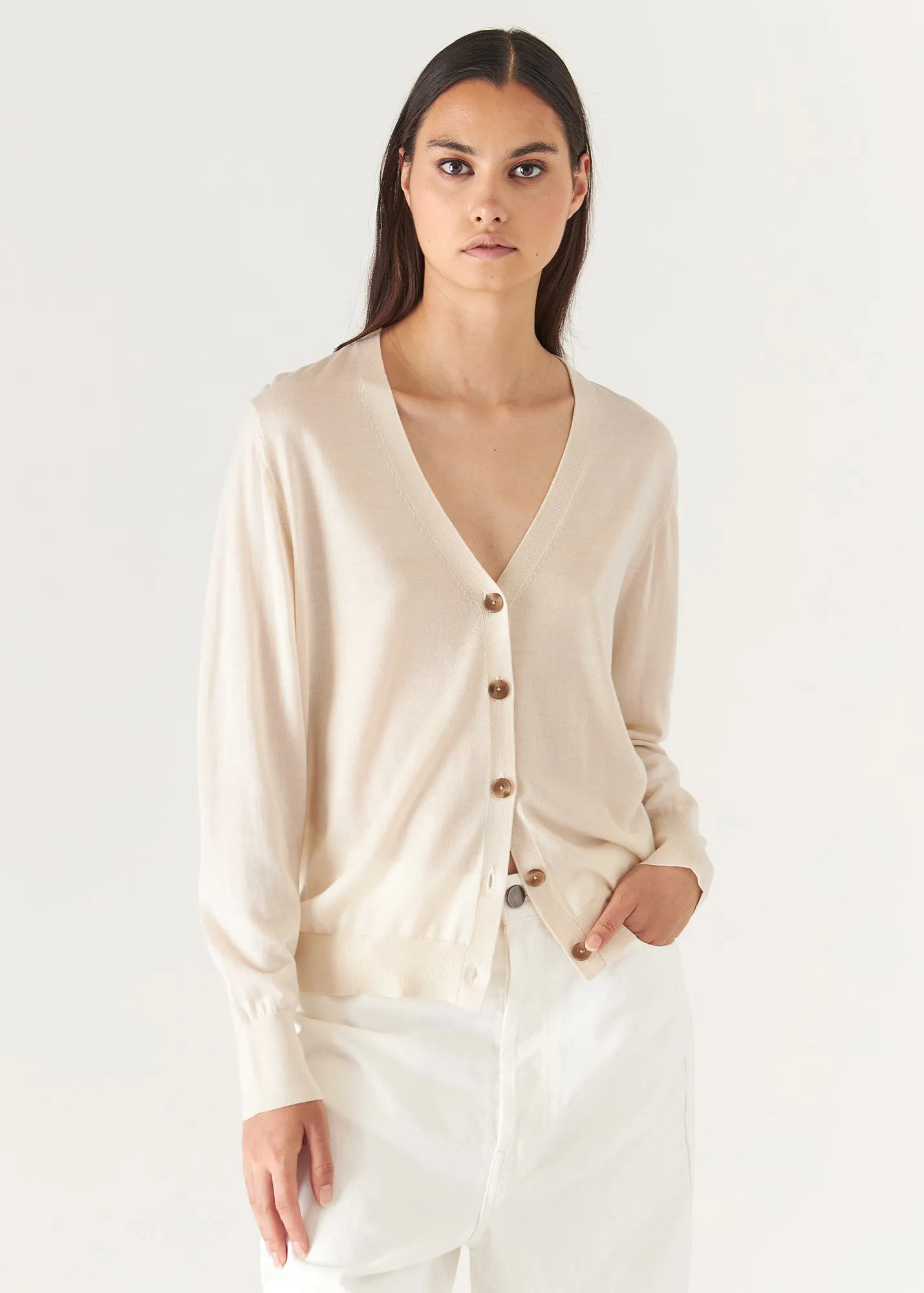 SUPERFINE MERINO LYOCELL RELAXED CARDIGAN