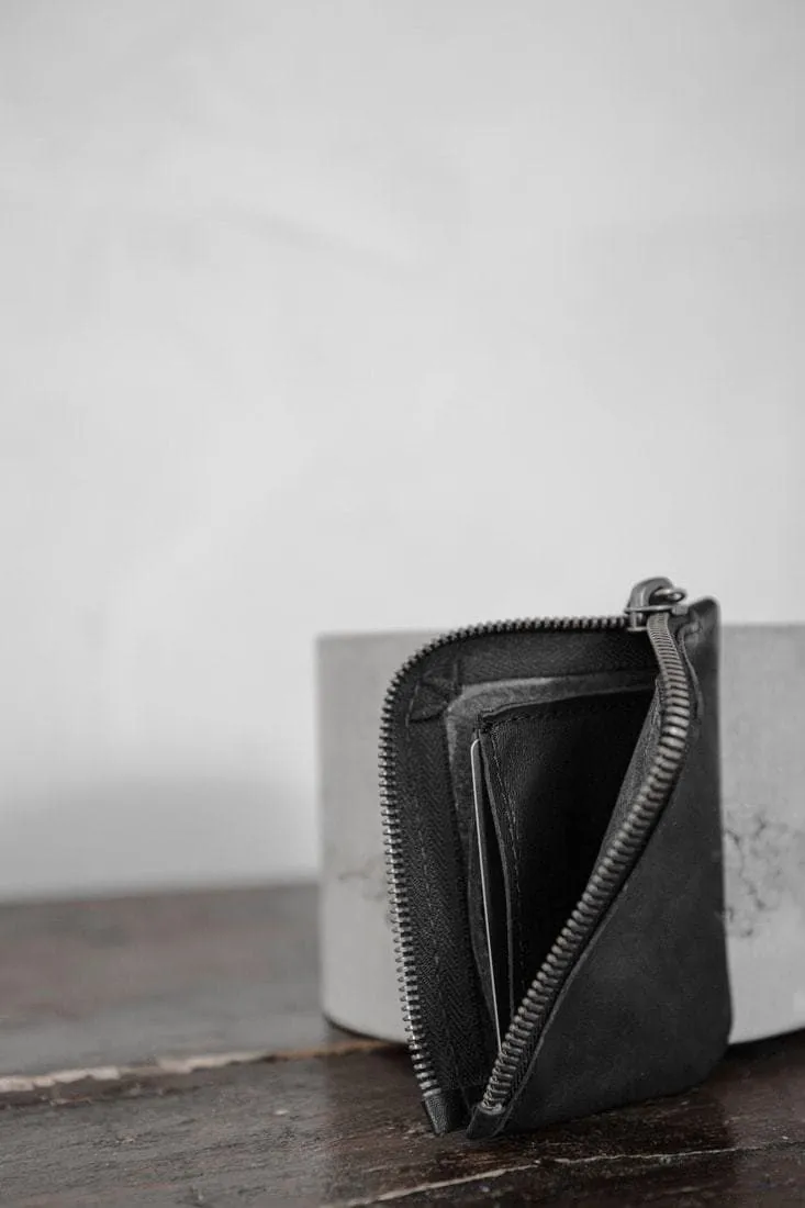 Tagliovivo | Small Zipped Wallet | Leder-Geldbörse mit Schlüsselanhänger in schwarz