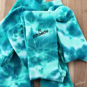 Teal Tie-Dye socks