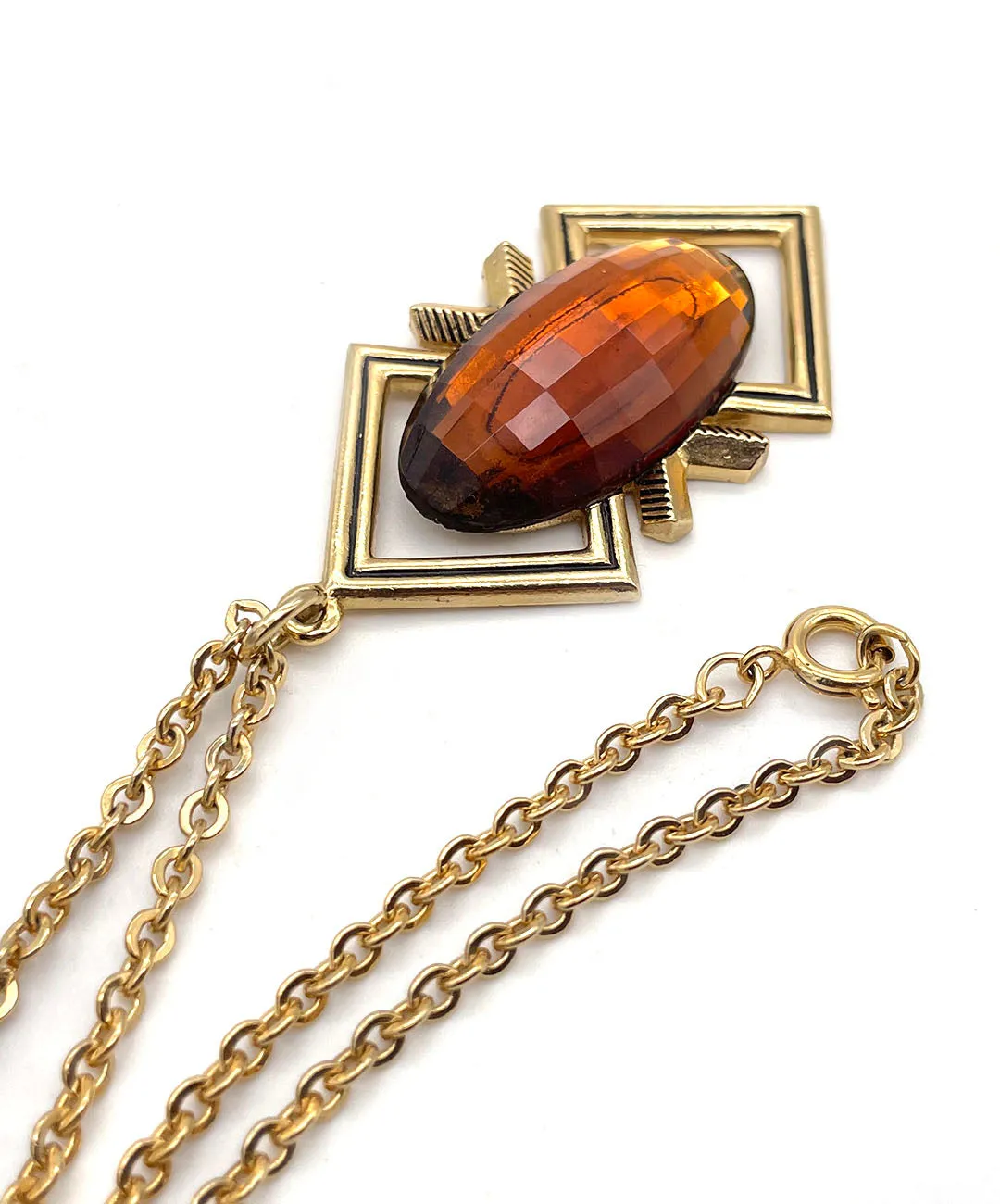 【USA輸入】 ヴィンテージ EMMONS ブラウンビジュー エキゾチック ネックレス/Vintage EMMONS Brown Bijou Exotic Necklace